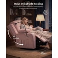 thumbnail image 4 of LAZZO Nursery Recliner Chair, Power 320° Swivel Chair with Remote, Cup Holder, Adjustable Armrest, Footrest, Pink, 4 of 8