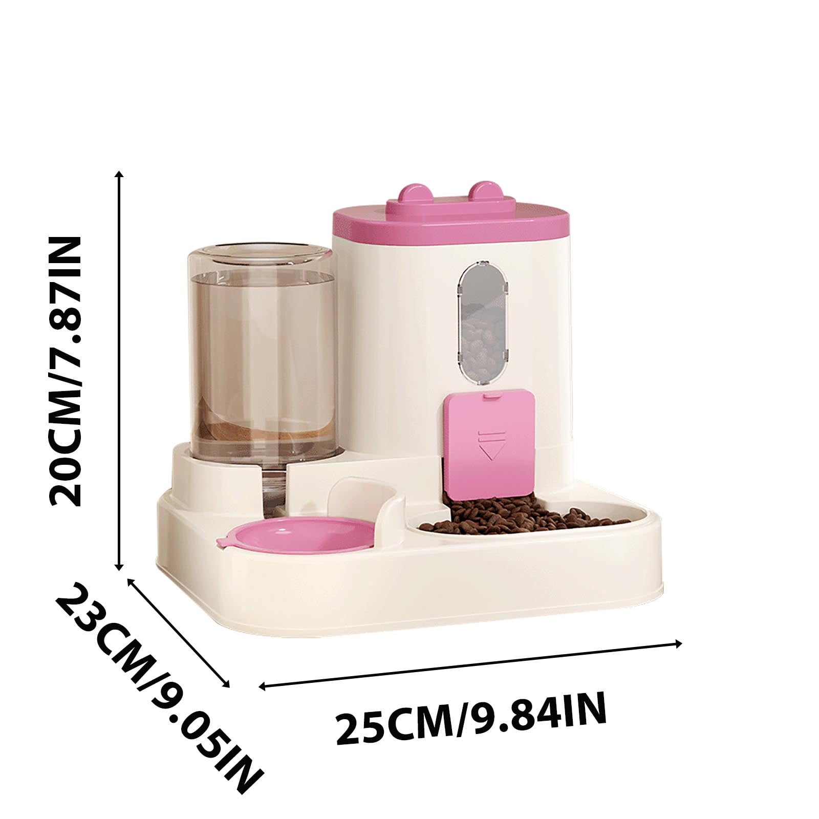 Automatic Pet Feeder and Water Dispenser, Programmable Dry and Wet Food Bowl for Cats and Dogs, Transparent Window for Monitoring Food, Fresh Storage, and Convenient Home or Office Use