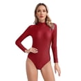 thumbnail image 4 of TSSOE 3pcs Women Liturgical Worship Dance Overlay Dress + Leotard +pants Set Church Choir Performance Burgundy M, 4 of 6
