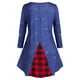thumbnail image 2 of Más el tamaño de la tela escocesa de Santa Claus camiseta impresa Rosegal  Mangas largas de talla grande, 2 of 5