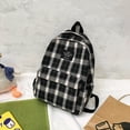 thumbnail image 3 of Mochilas Estéticas Mochila para Estudiantes A Cuadros Vintage (negro), 3 of 9