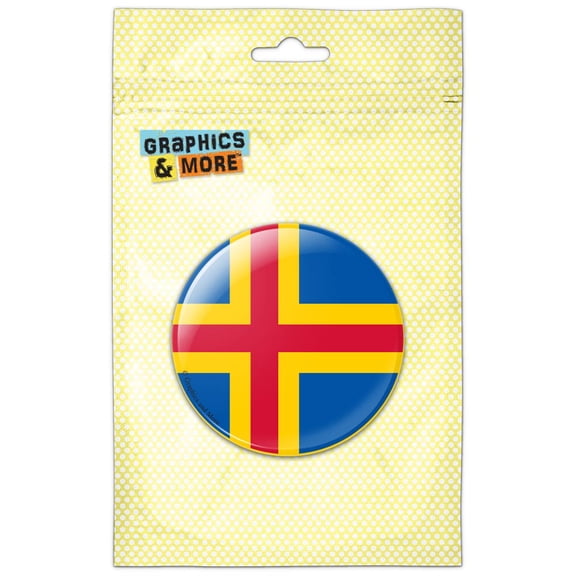 Aland National Country Flag Pinback Button Pin Badge
