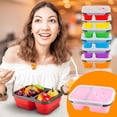 thumbnail image 3 of Guanhe Collapsible Silicone Food Storage Container, Meal box for Kitchen, Bento Lunch Boxes, BPA Free, Microwave, Dishwasher and Freezer Safe(Red), 3 of 3