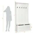 thumbnail image 2 of Gymax Banc de Rangement 3-en-1 pour Entrée avec Porte-Manteaux & Banc à Chaussures & Armoire, 2 of 9