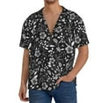 thumbnail image 3 of Vsdgher Daisies Flowers Print Men's Wrinkle Free Untucked Cuban Shirt Business Casual Button Down Shirts Short Sleeve Shirt, 3 of 7