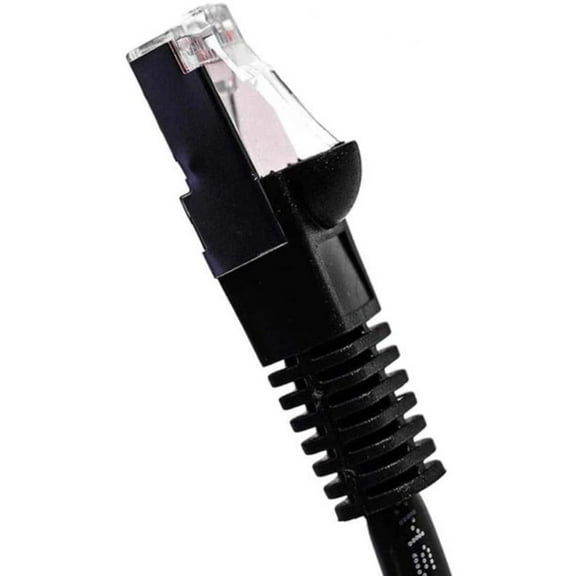 Cat5E Shielded Ethernet Patch Cable Black 6ft - Internet Cable Snagless Boot Network Wire - High Speed Ethernet Patch Cable 350MHz FTP Cord - 4 UTP 24AWG Stranded Pure Copper Wire