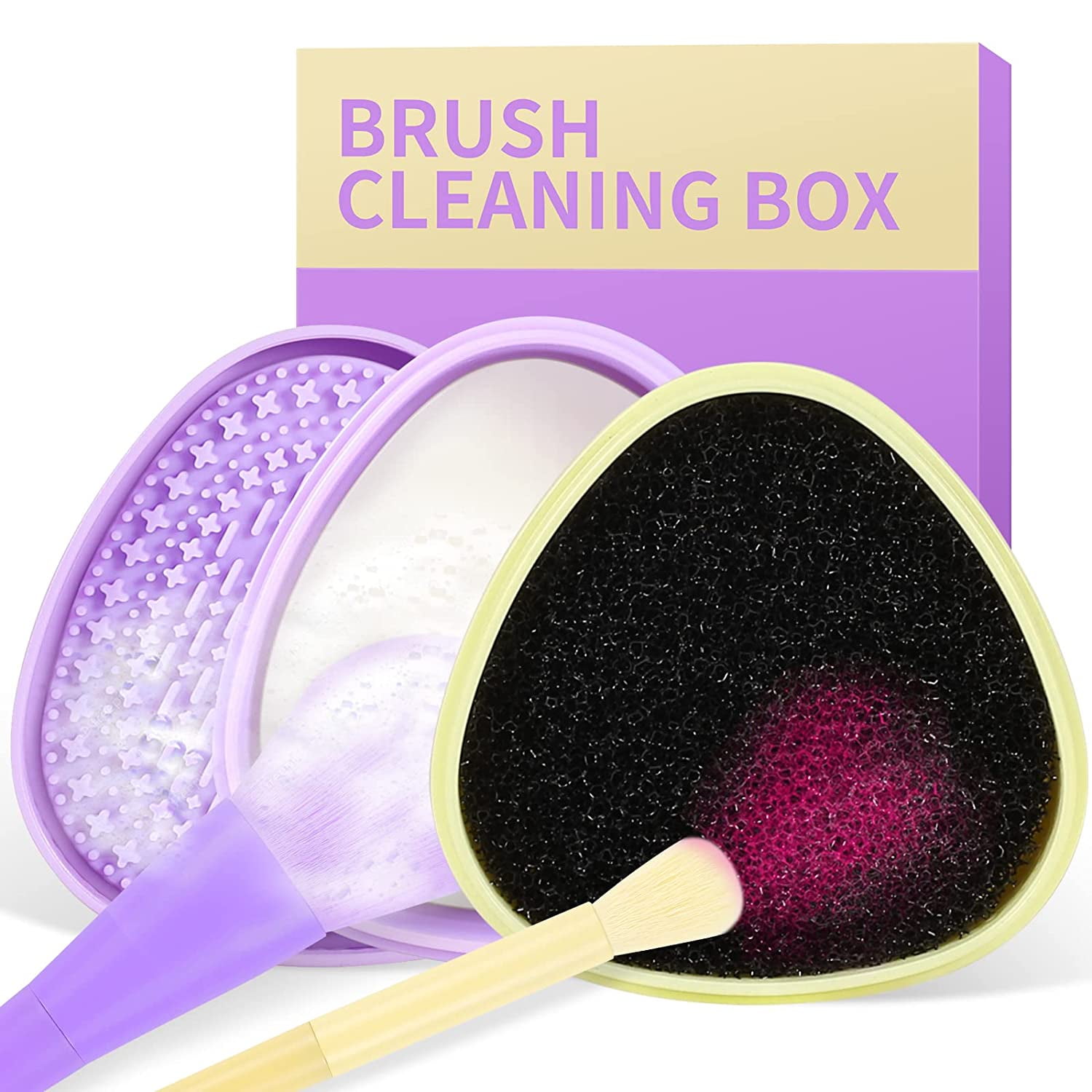 Docolor Makeup Brushes Cleaner Set, Solid Soap Cleanser Makeup Brush Shampoo with Color Removal