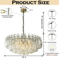 thumbnail image 3 of 28'' Midcentury Modern Murano Glass Round Chandeliers 6-Light Handblown Glass Pendant Light Fixture Aged Bronze Finish For Dining Room Living Room, 3 of 11