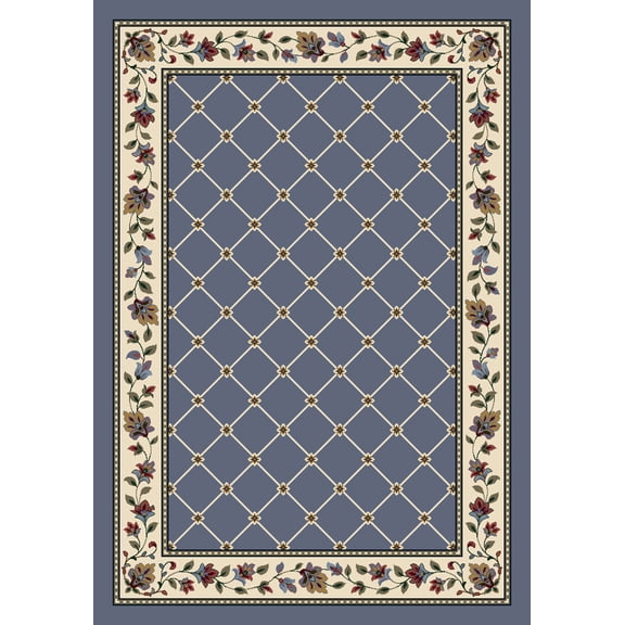 Milliken Signature Area Rug SYMPHONY LAPIS Symphony 07000 Petals Bulbs 7' 7" x 7' 7" Rectangle