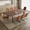 BROWN8, variant on 63'' to 78.7'' Extendable Modern Kitchen Dining Table Set, Mid-Century Dining Table Set For 6-8 Personal with Carbon Steel Legs