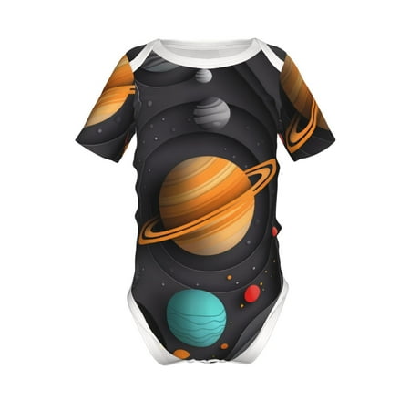 

Yiaed Solar System Paper Art Print Infant Climbing Short Sleeve Onesie One-Piece Baby Bodysuit Clothes 0-12 Months -18 Months