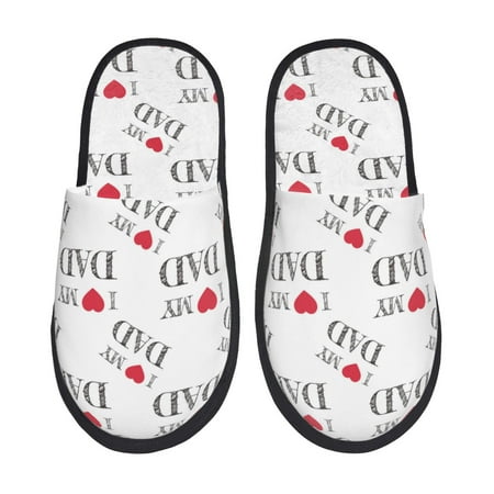 

Adobk I Love My Dad Print Slippers Indoor Outdoor Retro Slippers House Soft Fluffy Slides Cushion Furry Slippers-Medium