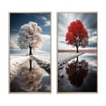 thumbnail image 2 of Designart "Silent Guardians White Tree" Trees Framed Wall Art Set Of 2 - White Landscapes Frame Gallery Set For Office Decor, 2 of 6