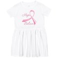 thumbnail image 3 of Inktastic Hope Believe Breast Cancer Ribbon Girls Toddler Dress, 3 of 5