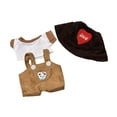 thumbnail image 3 of Ropa para muñecas de 15cm-17cm, camiseta de muñeco de peluche, sombrero con patrón de corazón rojo, accesorios para muñecos de peluche, ropa bonita ropa marron, 3 of 9