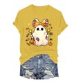 thumbnail image 5 of Akiihool Halloween Womens Clothes Plus Size Halloween Shirts for Women Pumpkin Graphic Tshirt Fall Casual Short Sleeve Tee Tops (Yellow,L), 5 of 7