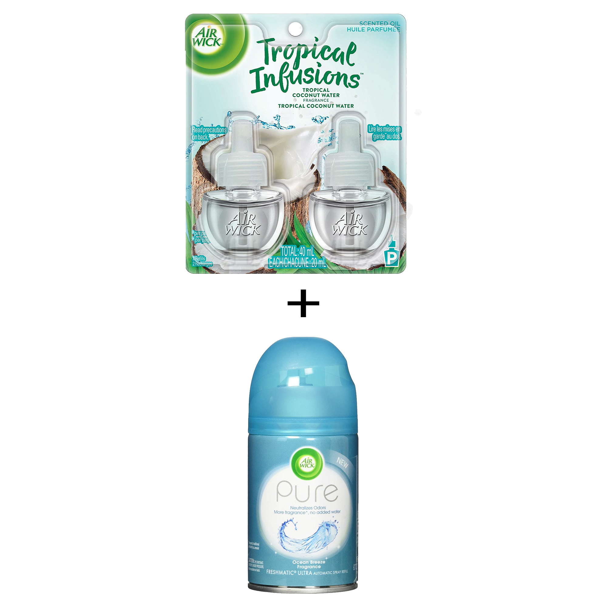 Freshmatic Automatic Spray Refill Air Freshener TFlocA, 6.17 Ounce, by Air Wick & Plugin Air