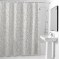thumbnail image 6 of Floral Scrolls Shower Curtain with Hooks, Damask Floral Leaves Embossed Texture White Water Repellent Shower Curtains for Bathroom Decor Sturdy Shower Curtain, Machine Washable 66x72 Inch, 6 of 9