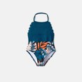 thumbnail image 6 of PatPat Family Matching Plant Print Scallop Edge Spliced One-piece Swimsuit and Swim Trunks, 6 of 12