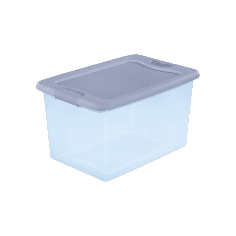 Storage Box With Latch Lid, Clear, 64-Qt.