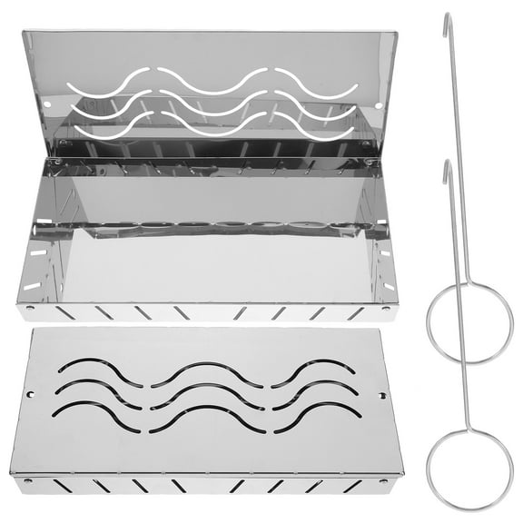 KONTONTY Set of 2 Stainless Steel Smoke Boxes for Outdoor Cooking, Perfect for Enhancing Grilling Techniques in