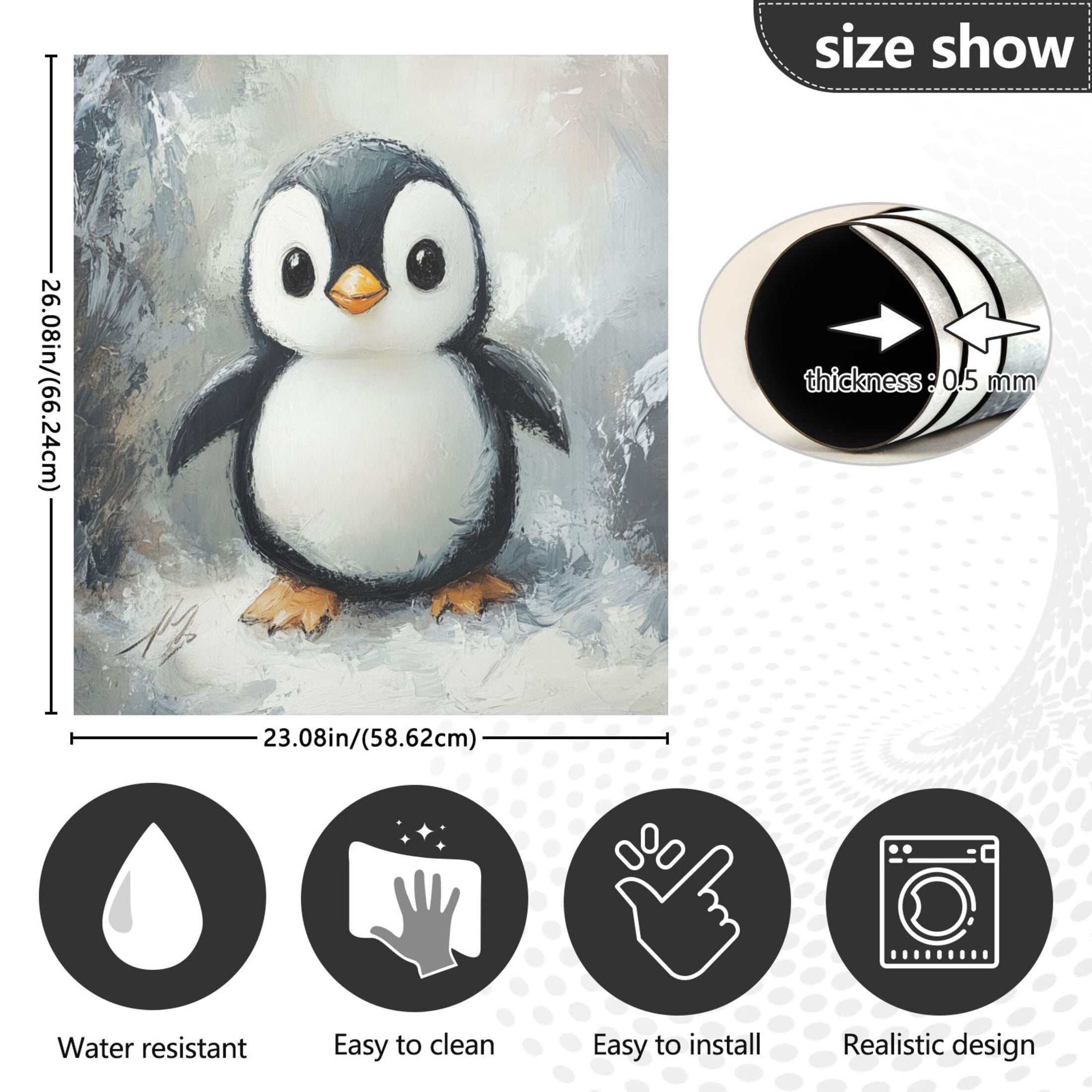 Dishwasher Magnetic Sticker 23x26 Inch Refrigerator Magnetic Sticker Washing Machine Magnetic Sticker Kitchen Panel Magnetic Sticker Home Decor Super Cute Cartoon Penguins