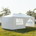 thumbnail image 5 of Canopy Tent 10x20 Ft Patio Party Tent with 6 Sides/2 Doors White Outdoor Canopy Gazebo Waterproof Folding Tent for Outdoor Party Wedding Commercial Activity Pavilion BBQ Beach Car Shelter, 5 of 12