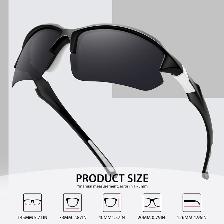 HD Polarized Sport Sunglasses with UV Protection Lightweight Half Frame Sports Polarized Sunglasses for Men Cycling Running Fishing  main image 4