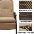 thumbnail image 5 of Patio Recliner Chair with Extendable Footrest, Adjustable Reclining Chair with Padded Cushions and Metal Frame, Outdoor Lounge Chair for Poolside Garden Lawn, khaki, 5 of 7