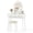 White, variant on Small Makeup Dressing Table Vanity Set with Round 3‑Color Dimmable LED Lighted Mirror, 4 Storage Drawers, Solid Wood Legs and Cushioned Stool for Compact Bedroom,White