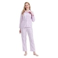 thumbnail image 4 of GLOBAL 100% Cotton Pajamas for Women Notch Collar Pjs Cozy Button Down Homewear with Pockets, Spring & Summer, 2-Piece, Sizes S to 3X, 4 of 5