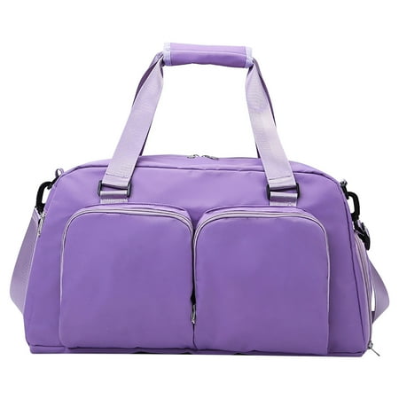 Aursykel Waterproof Duffle Bag with Shoe Compartment for Men and Women Large Capacity Travel Gym Sports Bag with Trolley Strap for Camping Hiking Tennis Basketball Yoga