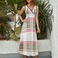 thumbnail image 2 of Vestido Largo Sin Mangas Para Mujer, Geometric Grid Traje Informal Para Cumpleaños, Verano, 2 of 5