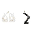 thumbnail image 1 of Estatuas de cisnes,Estatua de cisne de cerámica Escultura de mesa de cisne Elegante,Estatua de escalera,Estatua de escalera con libros para escalar,decoración artística,Escultura de escalera, 1 of 8