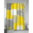 thumbnail image 5 of Shower Curtains Abstract Yellow Gray Painting Bath Curtain Vintage Style Waterproof Bathroom Shower Curtain Set with Hooks Decoration 72 x 72 Inches, 5 of 7
