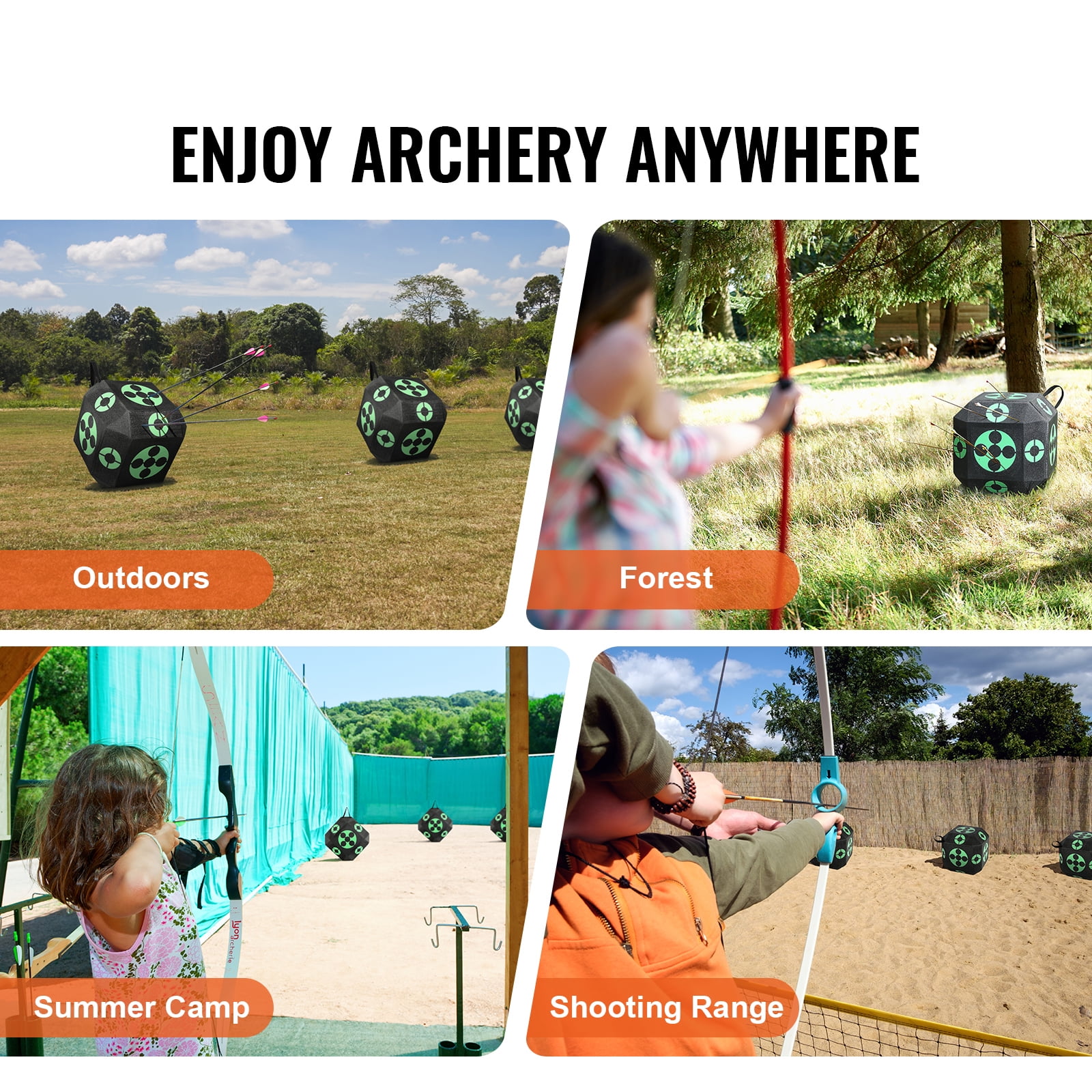 KFFKFF 15" x 15" Archery Target Foam Cube Target Outdoor Practice Shooting Bow