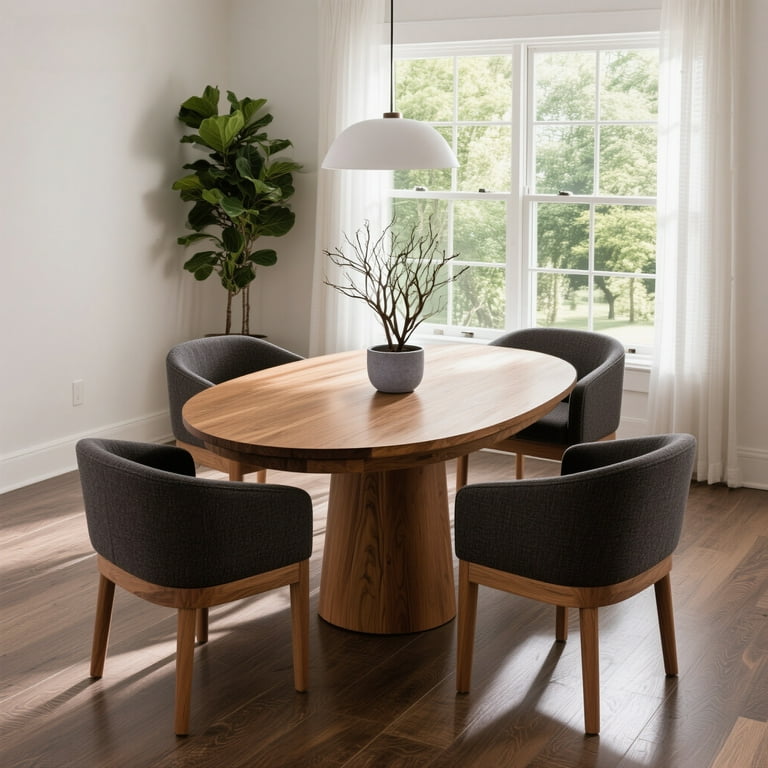 KISLOT Set Of 2 Modern Dining Chairs - Upholstered Barrel Back, Beige Fabric, Solid Wood Frame