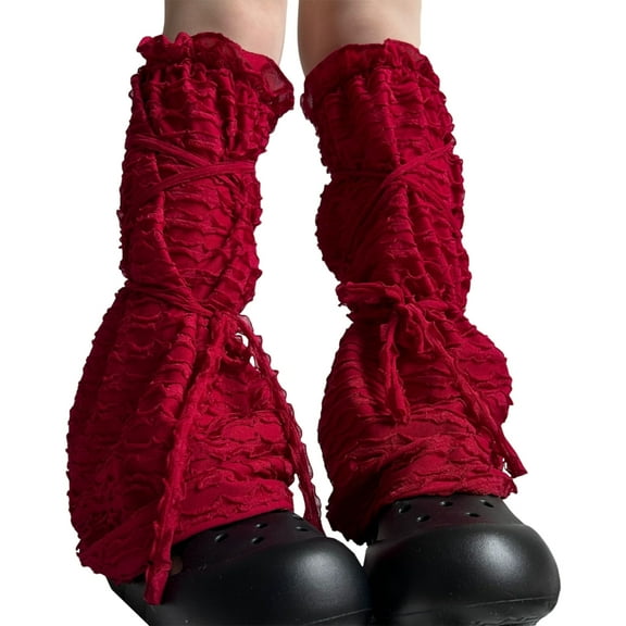 Women's Leg Warmers Ballet Styles Leg Warmers Sheer Mesh Leg Socks Sweet Bows Lace Up Boot Socks Dance Leg Warmers