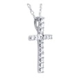 thumbnail image 4 of Pompeii 1/10ct Diamond Cross Pendant 10K White Gold 1/2" Tall (J/K,I2), 4 of 6