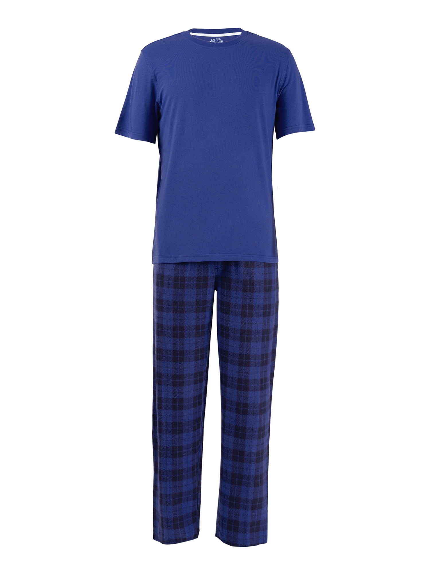 Fruit of the Loom Men's Crewneck Tee and Fleece Pajama Pants Set, 2-Piece, Sizes S-5XL