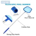 thumbnail image 4 of Birdeem Profession Leaf Rake Mesh Frame Net Skimmer Cleaner Swimming Pool Tool with 5 Assembly Rods, 4 of 12