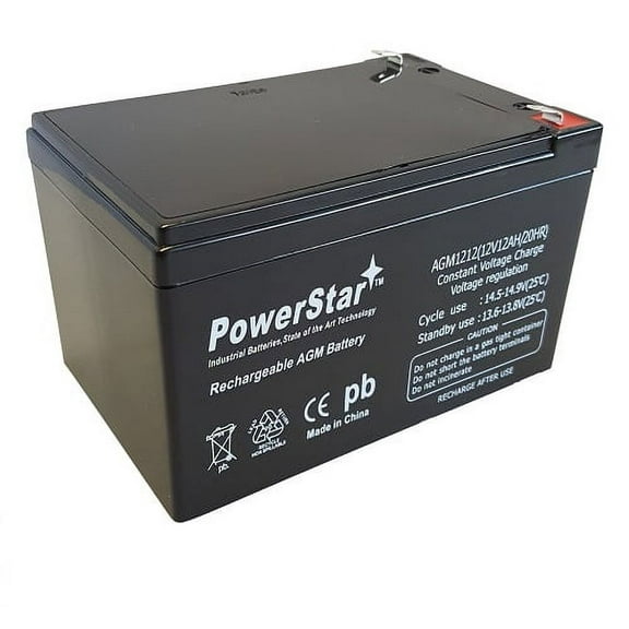 PowerStar 12V 12AH AGM SLA Battery replaces Duracell SLA12-12F2