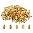 thumbnail image 1 of Unique Bargains Embouts de Cordon, 100 Pcs 3.5x8.5mm Embouts de Ressorts Métalliques Embouts de Terminators à Raclette Or Rose, 1 of 5