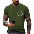 thumbnail image 2 of longantii Mens 250th Anniversary America Flag Graphic T-Shirts Short Sleeve Patriotic Tee Army Green M, 2 of 4