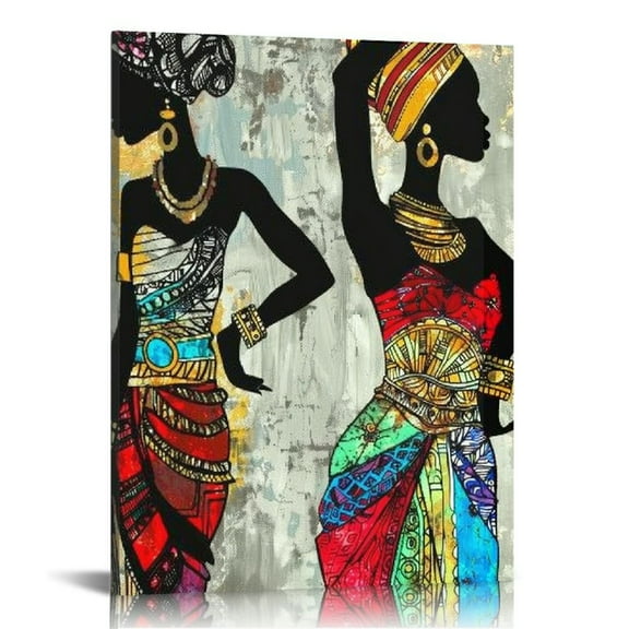 PRATYUS African American Wall Art, Black Art Wall Decor, Ready to Hang, African American Wall Art Canvas Poster for Black Women Girls Bathroom Bedroom Living Room Wall Decor