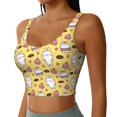 thumbnail image 2 of Fotbe Rabbit Hunger Sujetador Deportivo Largo sin Aros para Mujer con Almohadillas y Soporte Medio, Transpirable y Absorbente, Camiseta Tipo Chaleco o Tank Top-Medium, 2 of 7