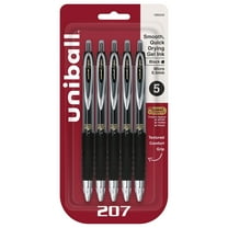 Uni-ball UBC1960240 0.5 mm Retractable Fine Signo 207 Gel Pen - Black Ink - 5 Per Pack