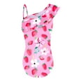 thumbnail image 3 of Usaibhir Toddler Girls One Piece Swimsuit Skirted Bathing Suits One Shoulder Ruffle Bathing Suit Adjustable Swimwear 5-12T, 3 of 19