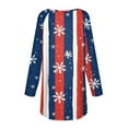 thumbnail image 3 of MHFRRA Camiseta de Manga Larga con Estampado para Festividades, Cuello Redondo, Blusa Suave, Informal y Cómoda, Ropa de Temporada. Azul, 3 of 4