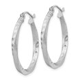 thumbnail image 4 of Auriga Fine Jewelry 925 Sterling Silver Satin Diamond-cut 2.5x25mm Twisted Hoop Earrings for Women, 4 of 7